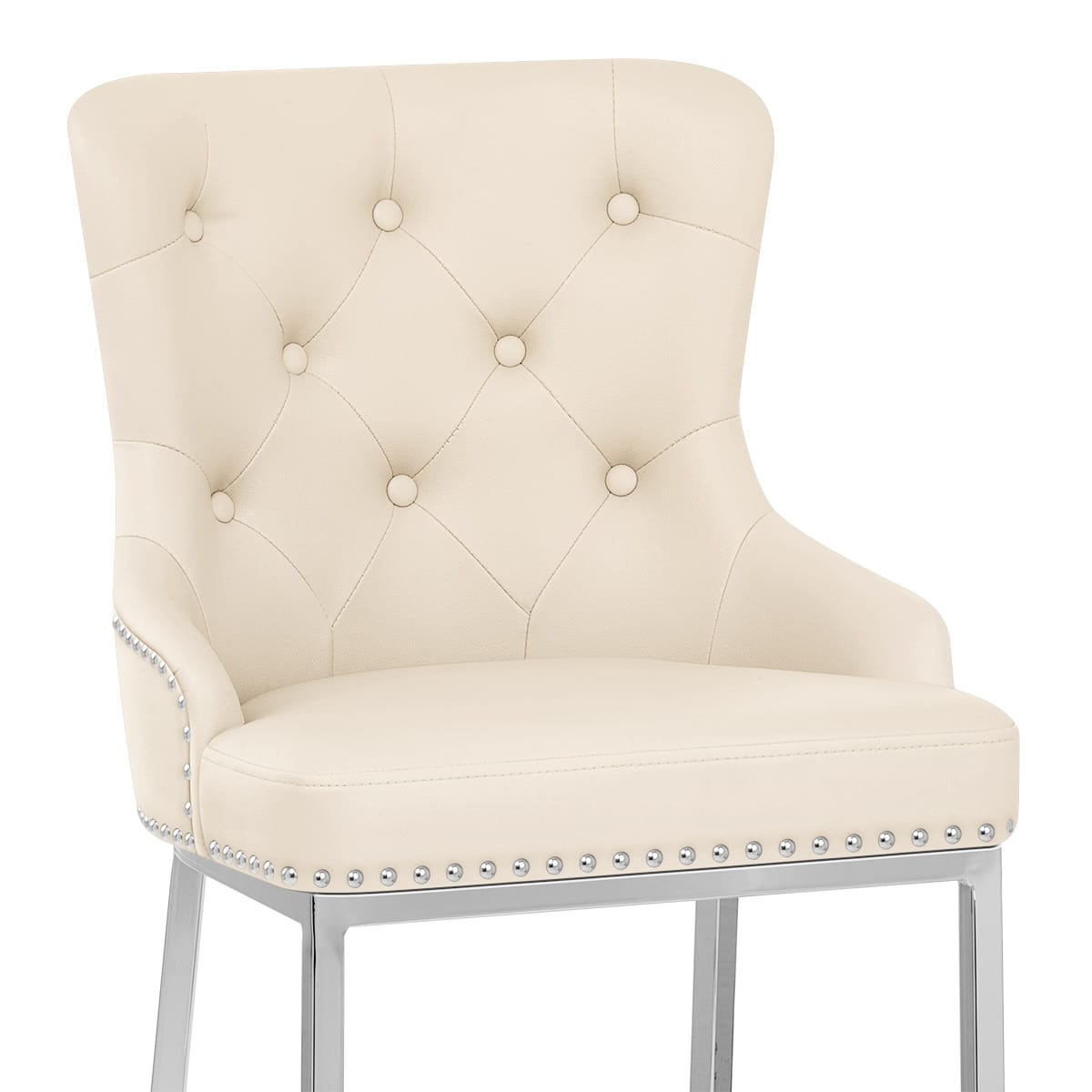 Taburete Polipiel Cromo - Grange Crema