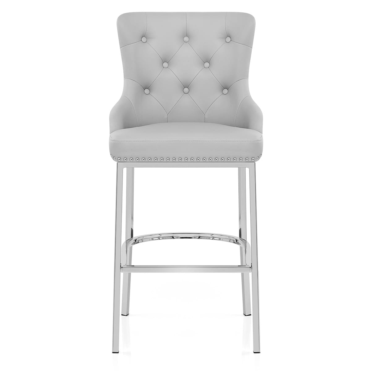 Taburete Polipiel Cromo - Grange Gris