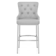 Taburete Polipiel Cromo - Grange Gris