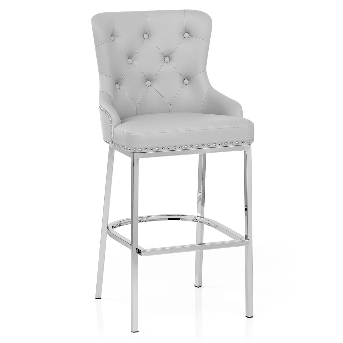 Taburete Polipiel Cromo - Grange Gris