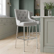 Taburete Polipiel Cromo - Grange Gris