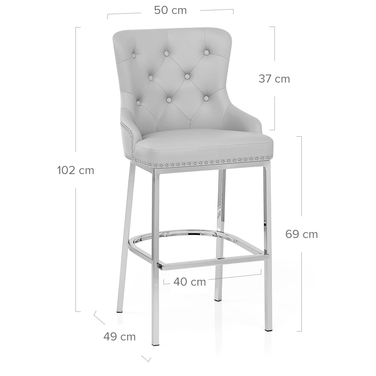 Taburete Polipiel Cromo - Grange Gris