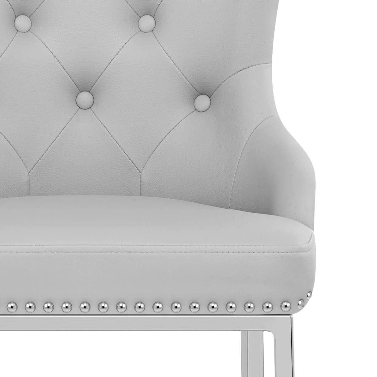 Taburete Polipiel Cromo - Grange Gris