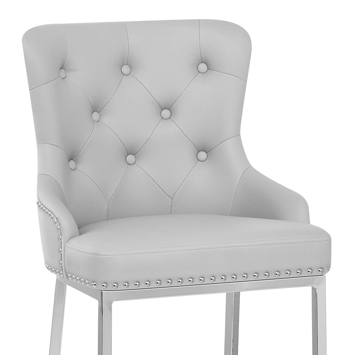 Taburete Polipiel Cromo - Grange Gris