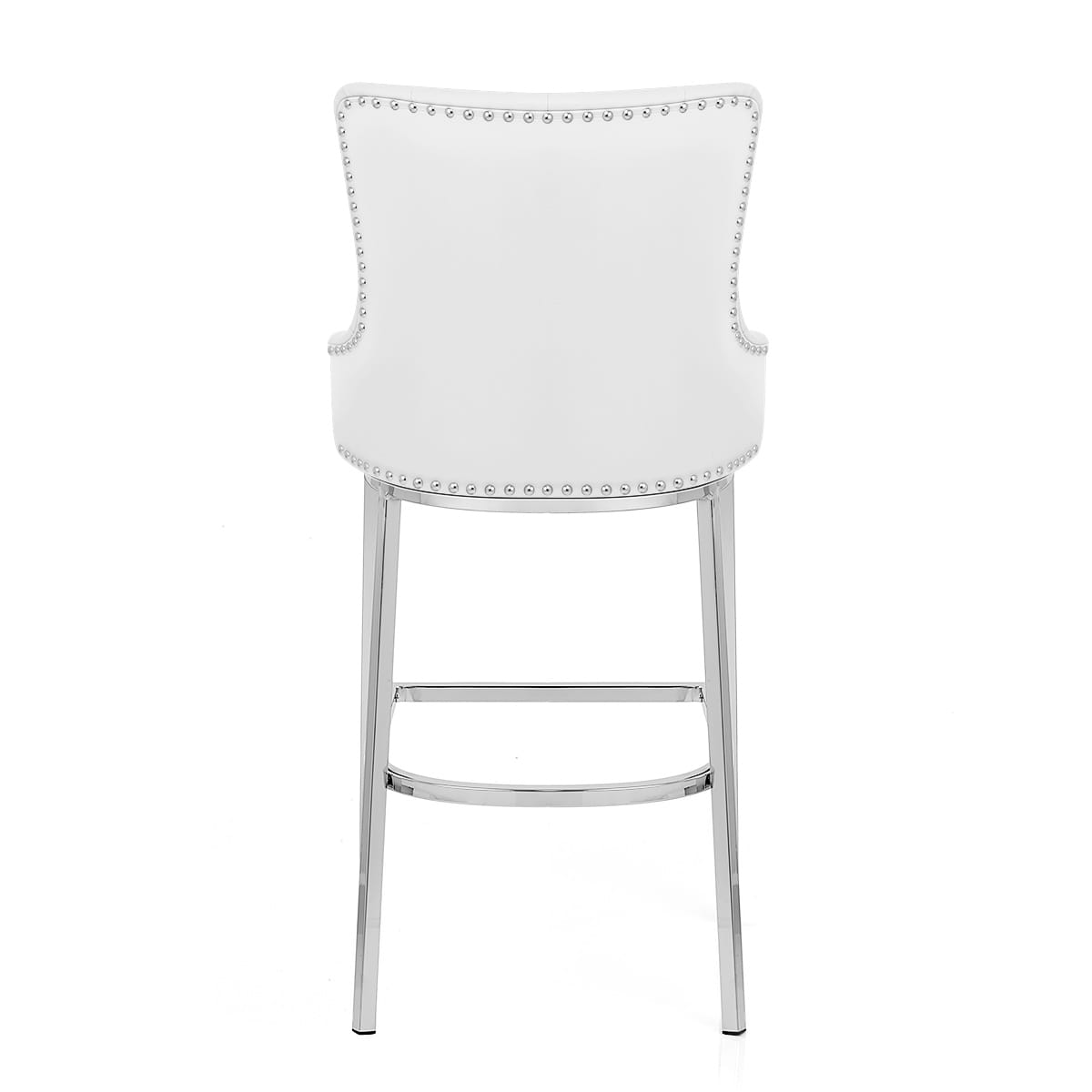 Taburete Polipiel Cromo - Grange Blanco