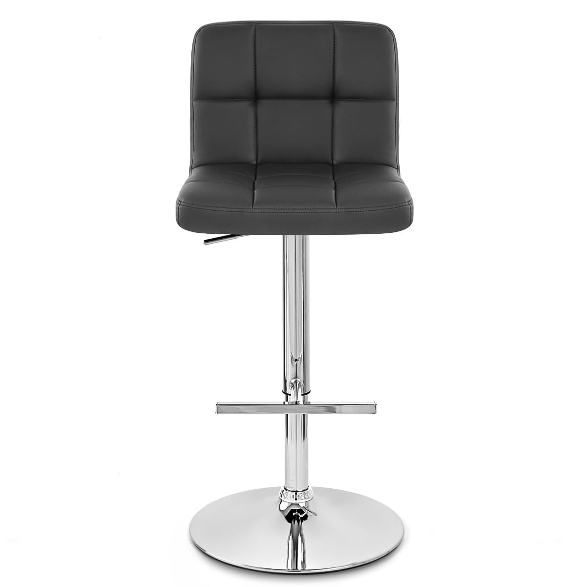 Taburete Polipiel Cromo - Grid Negro