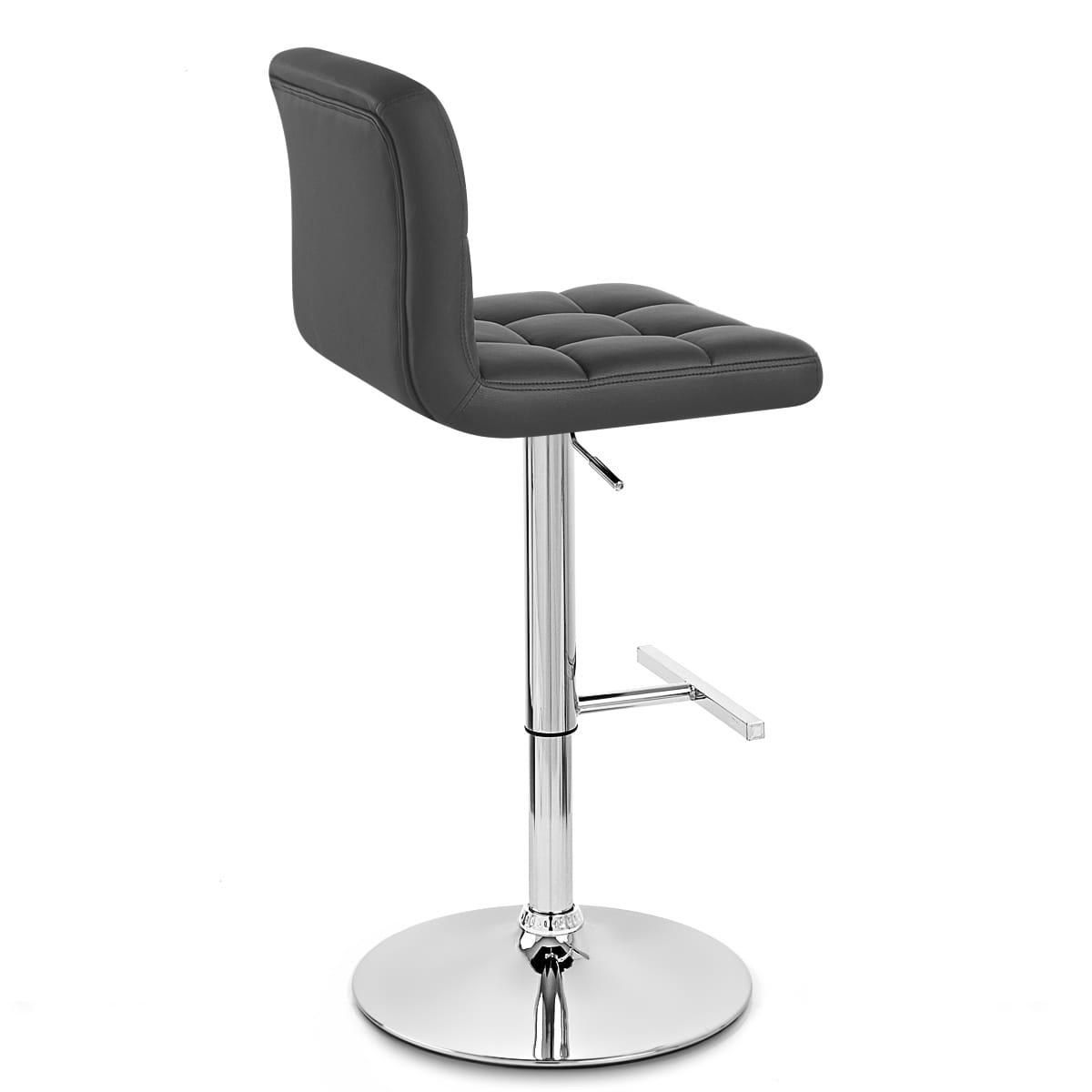 Taburete Polipiel Cromo - Grid Negro