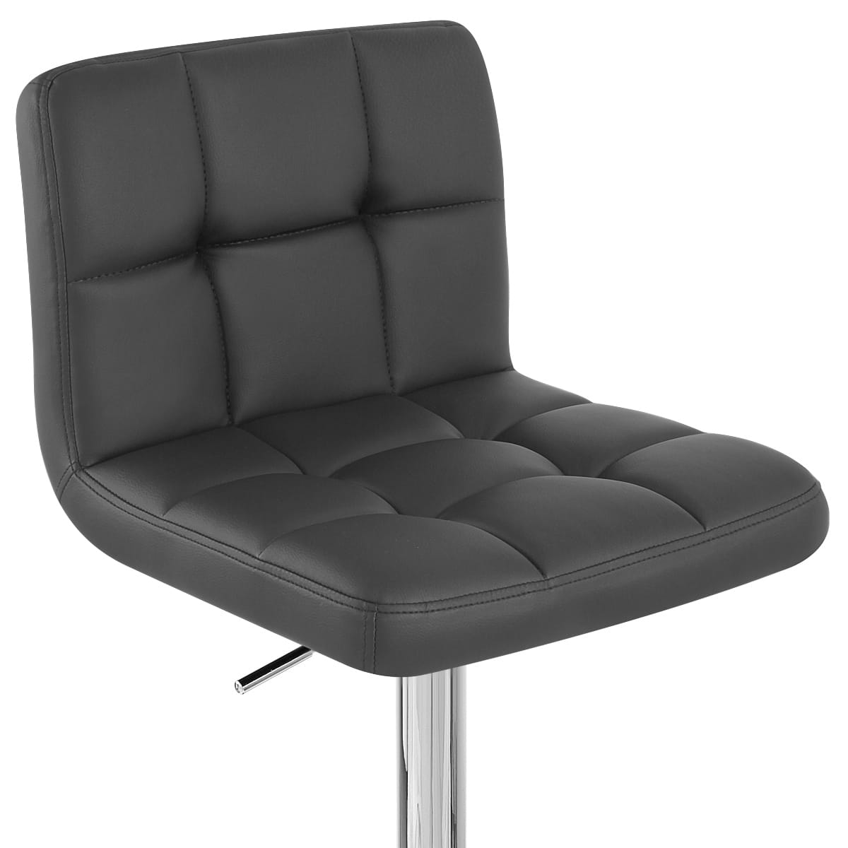 Taburete Polipiel Cromo - Grid Negro