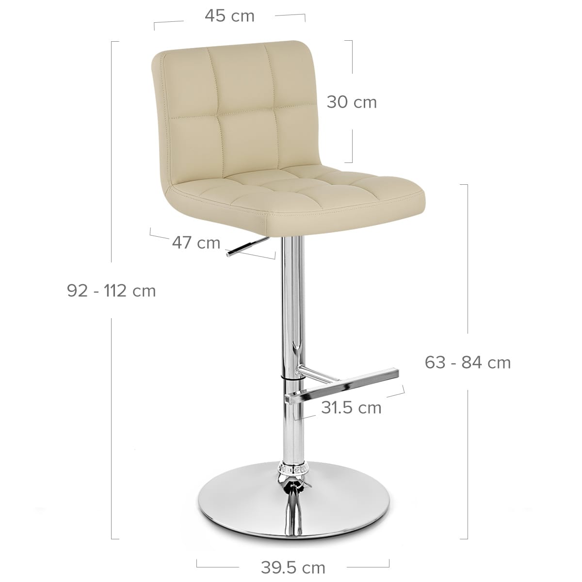 Taburete Polipiel - Grid Crema o Blanco Crema