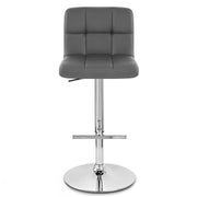 Taburete Polipiel Cromo - Grid Gris