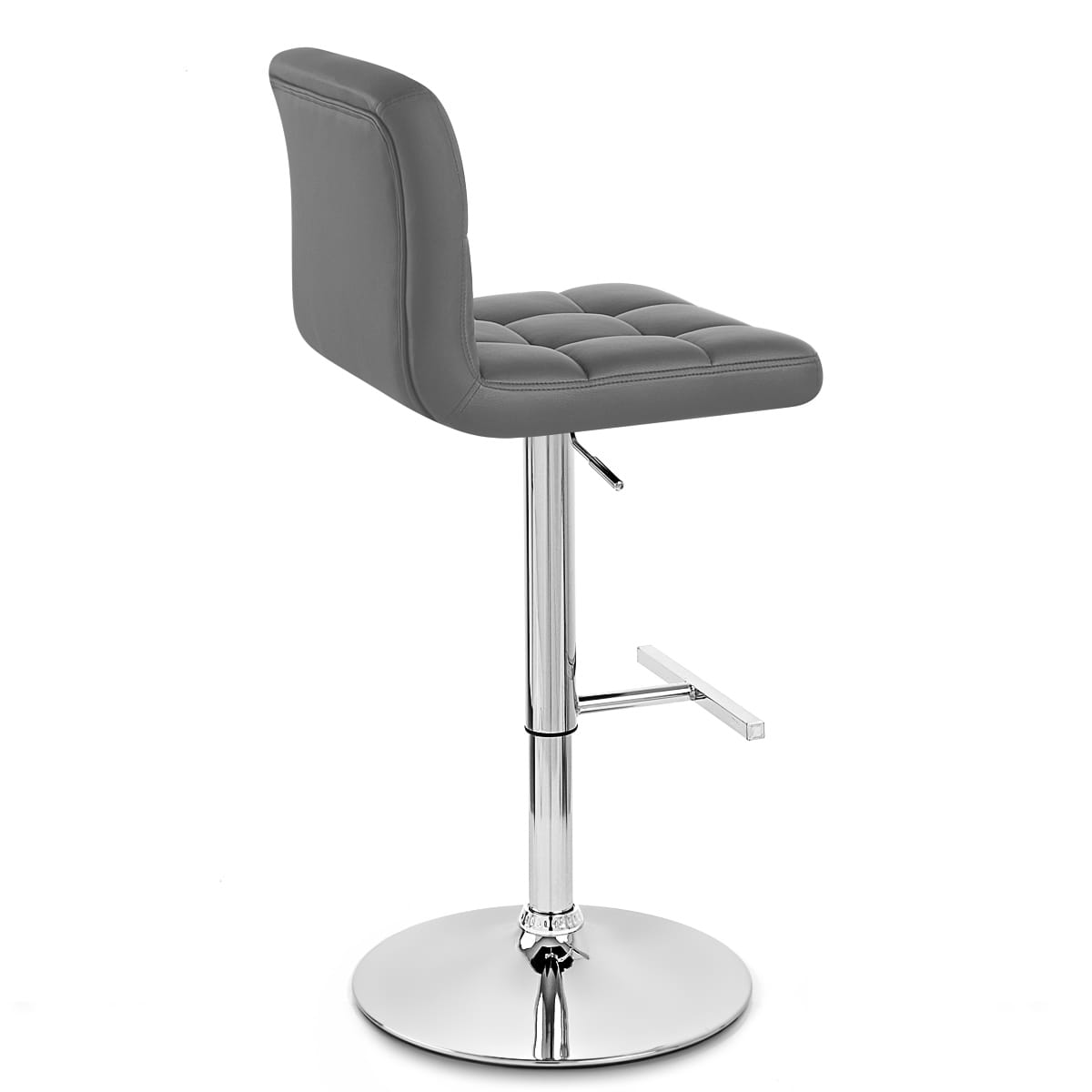 Taburete Polipiel Cromo - Grid Gris