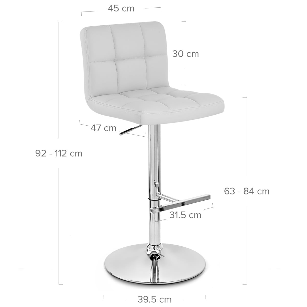 Taburete Polipiel - Grid Crema o Blanco Blanco
