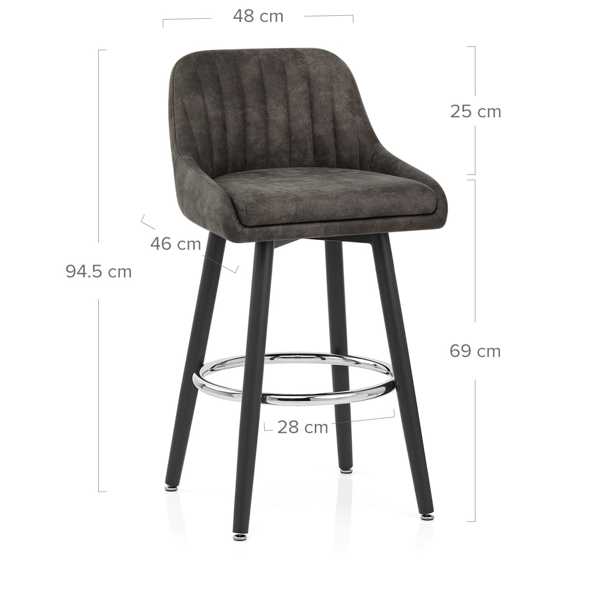 Taburete Ante Satinado - Hamilton Gris Oscuro