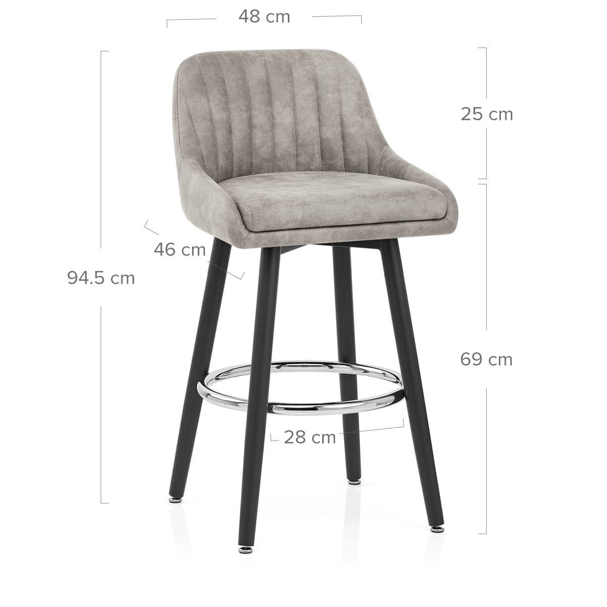 Taburete Ante Satinado - Hamilton Gris