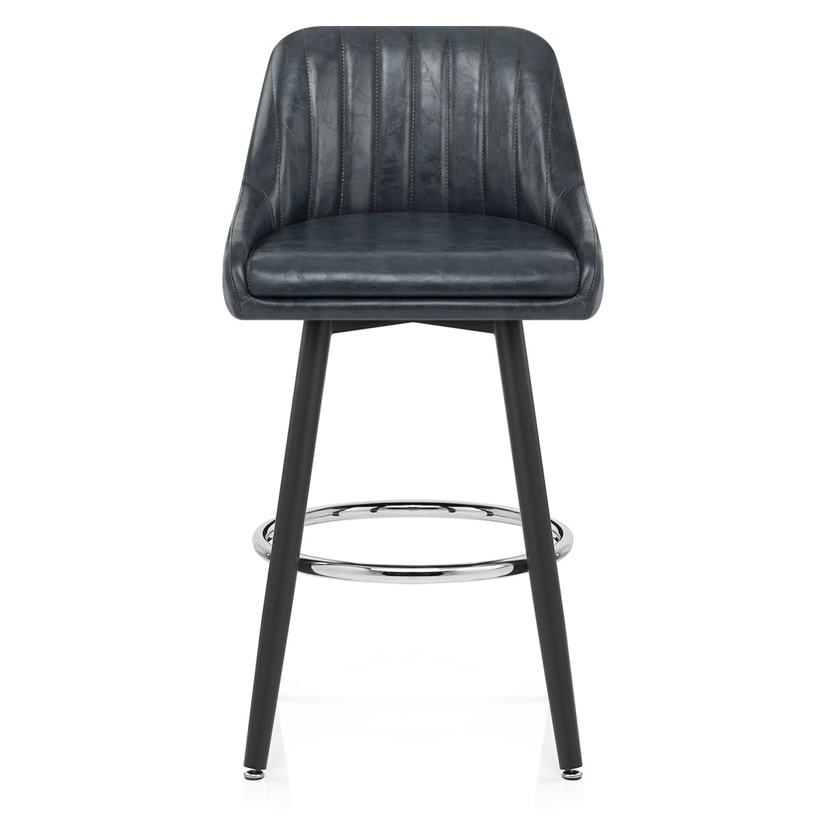 Taburete Polipiel Antiguo Satinado - Hamilton Azul Oscuro