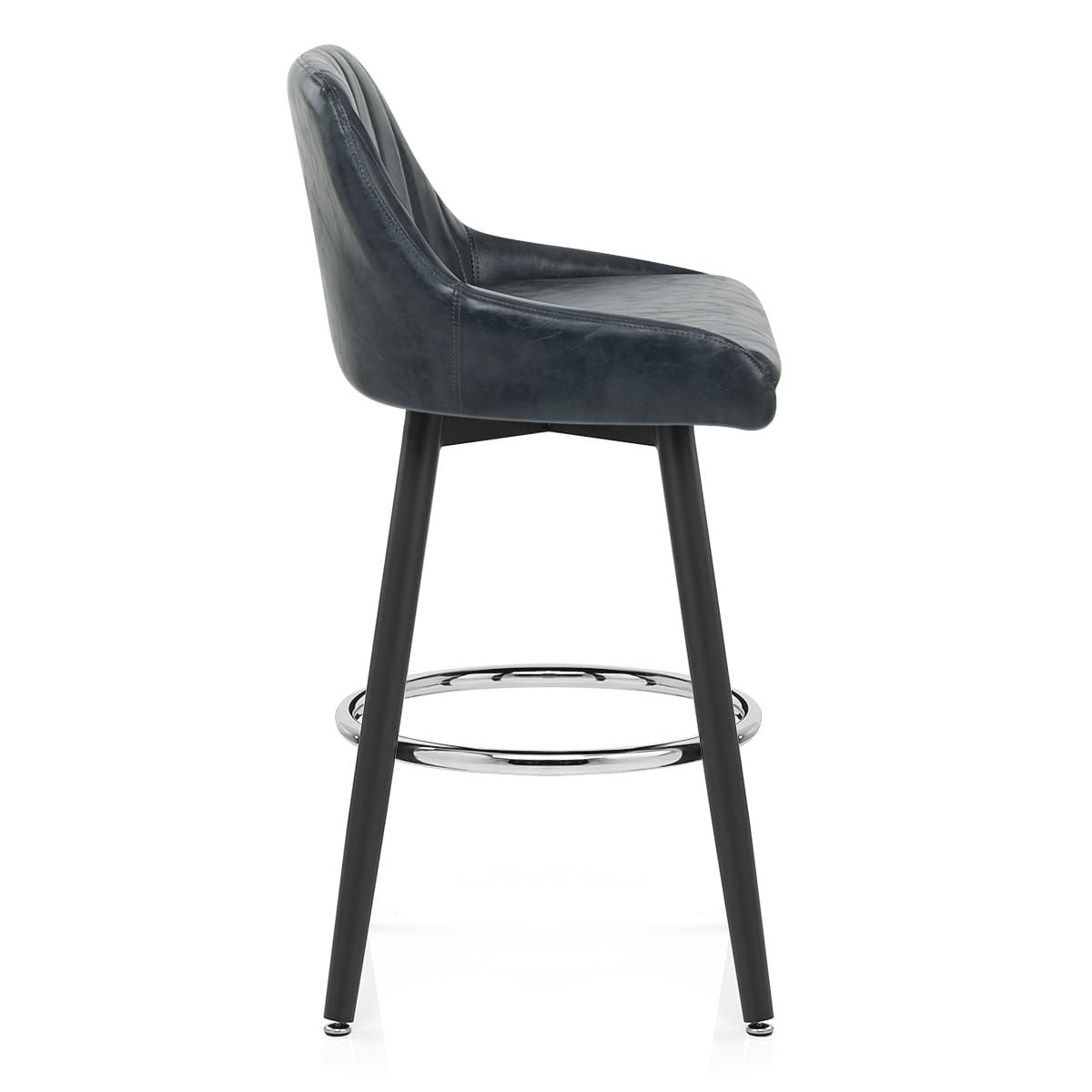 Taburete Polipiel Antiguo Satinado - Hamilton Azul Oscuro