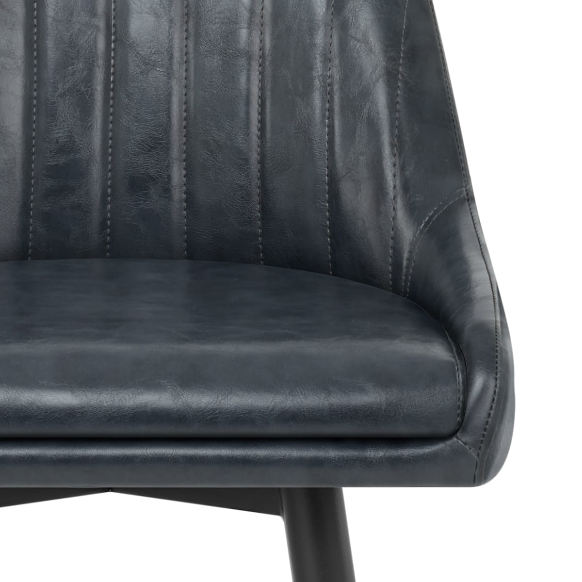 Taburete Polipiel Antiguo Satinado - Hamilton Azul Oscuro