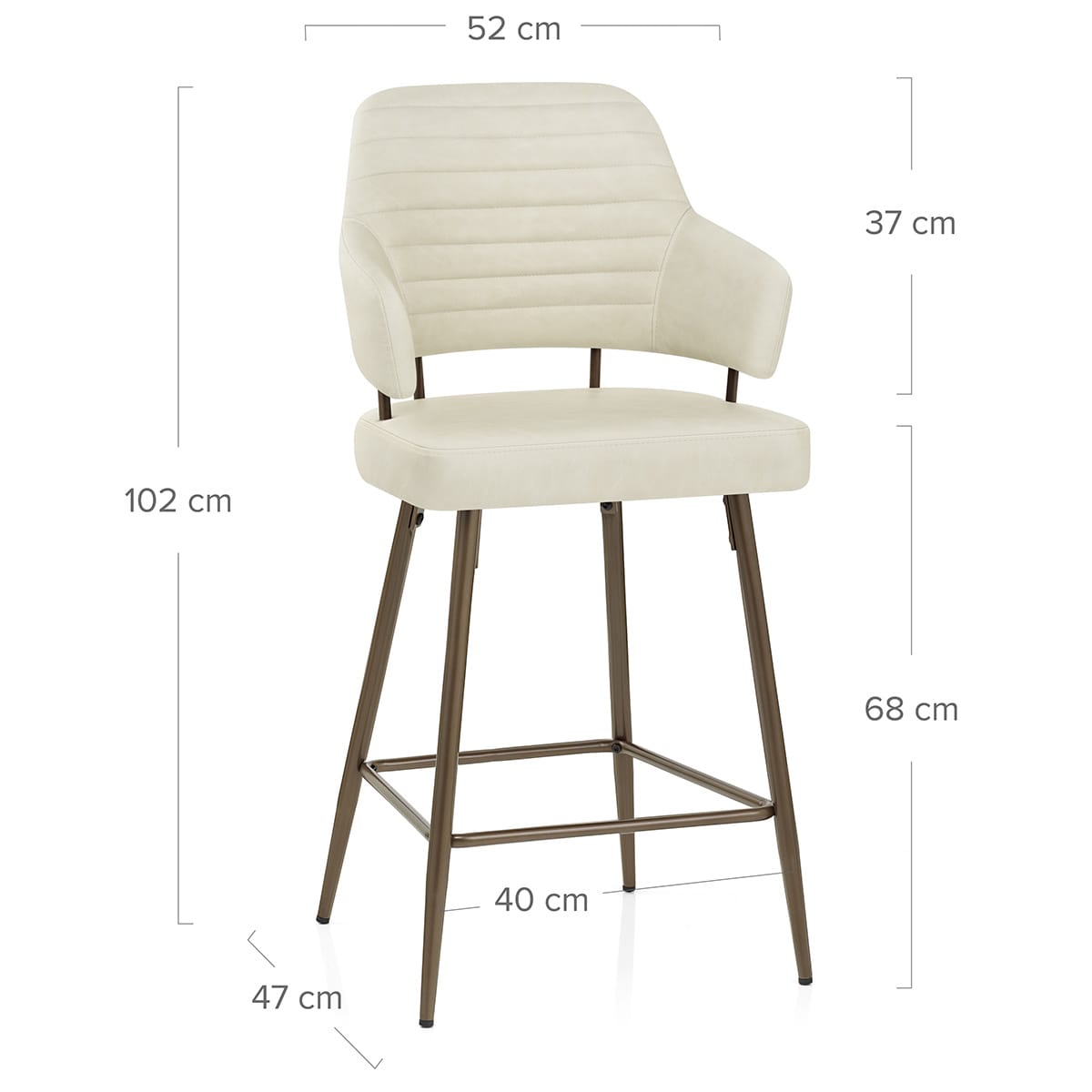 Taburete Polipiel Bronce - Hampton Crema