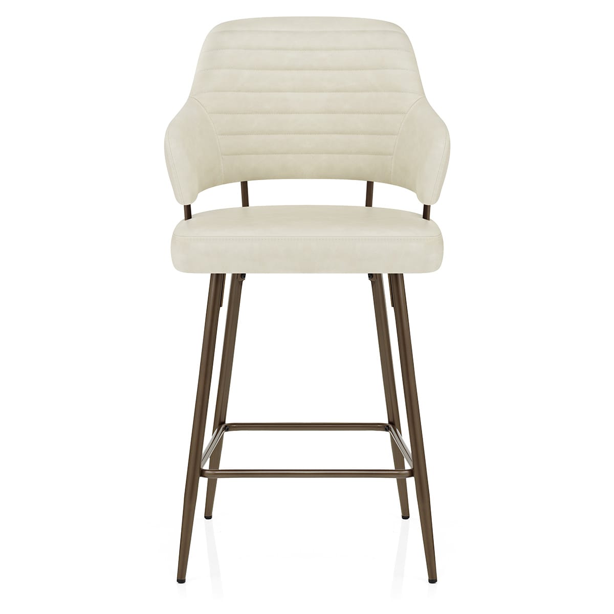 Taburete Polipiel Bronce - Hampton Crema
