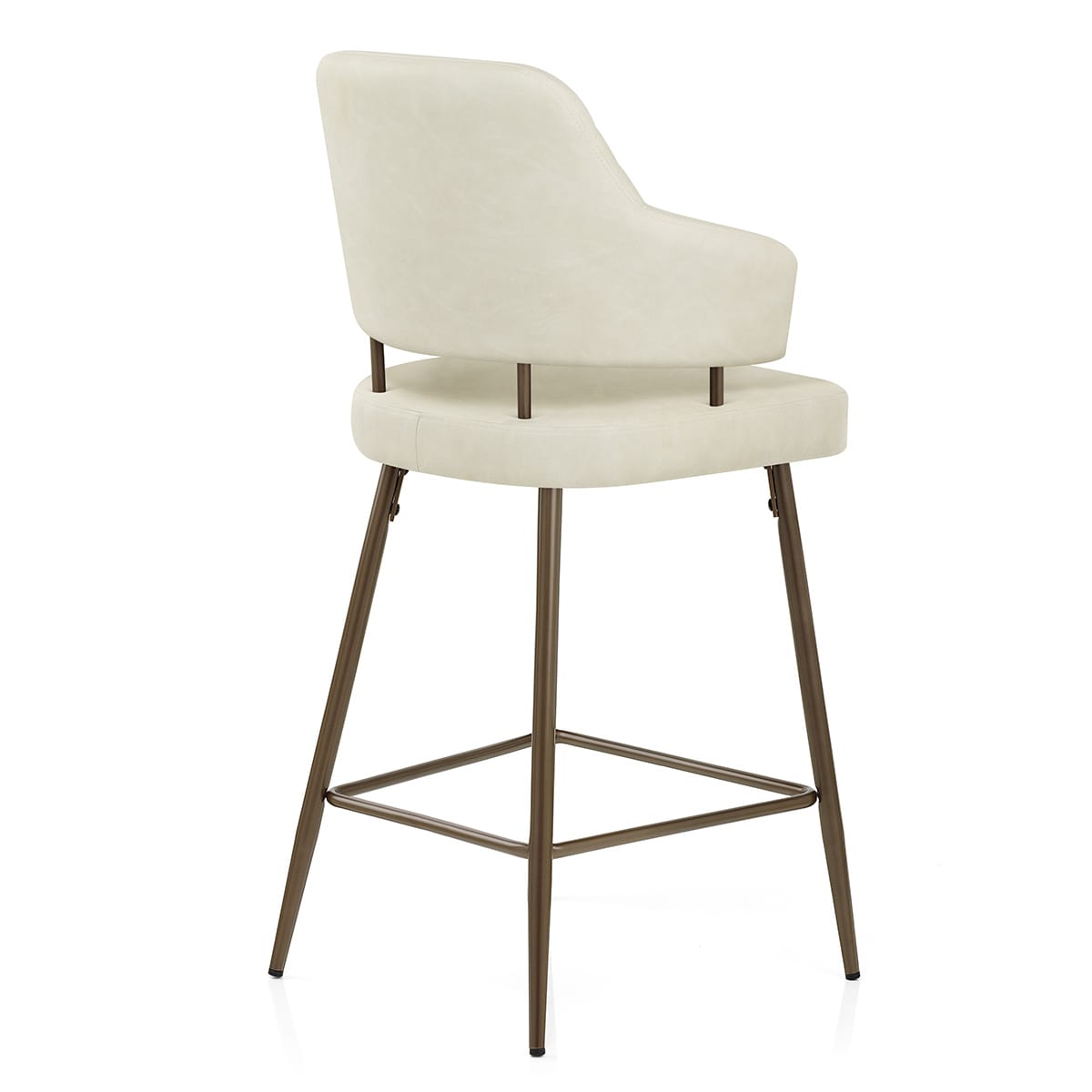 Taburete Polipiel Bronce - Hampton Crema