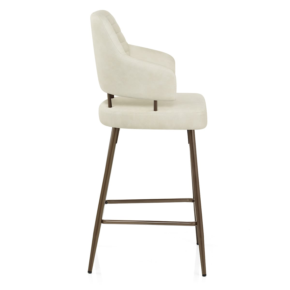 Taburete Polipiel Bronce - Hampton Crema