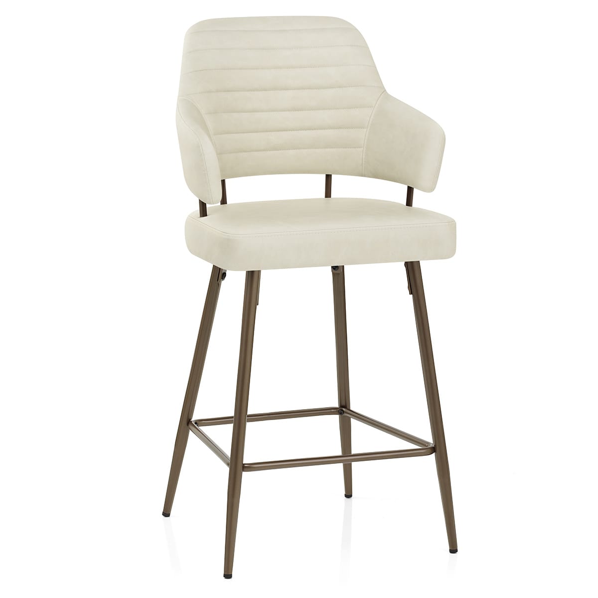 Taburete Polipiel Bronce - Hampton Crema