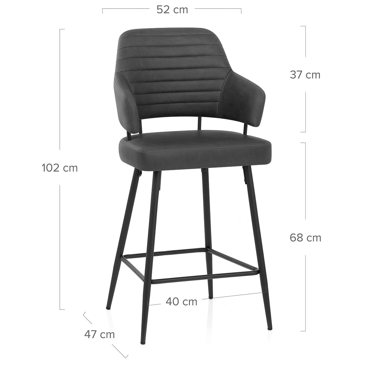 Taburete Polipiel - Hampton Gris Oscuro