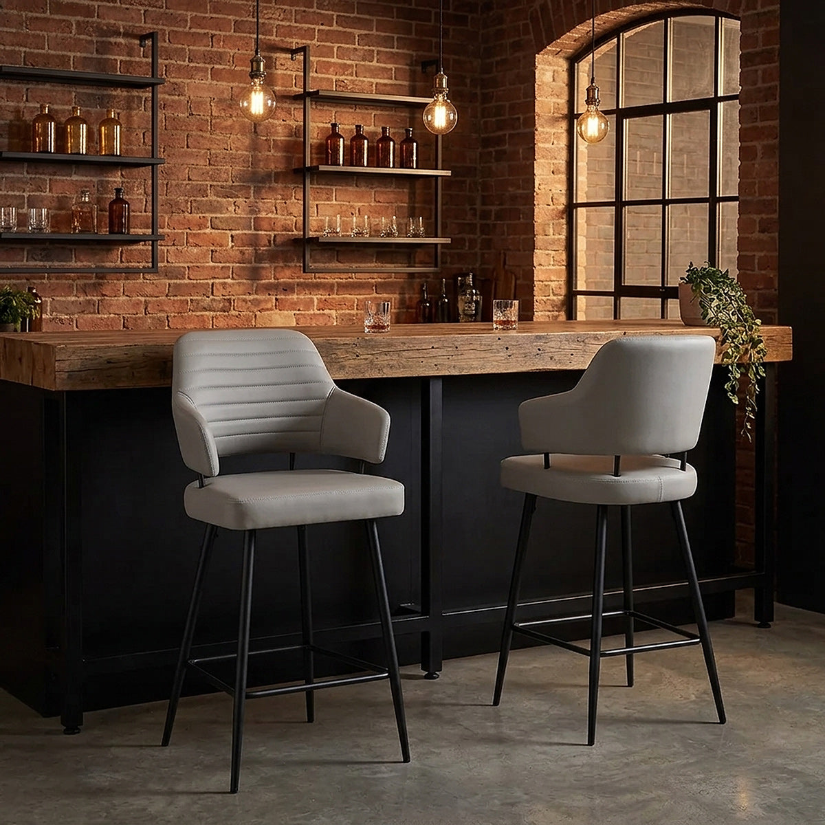 Taburete Polipiel - Hampton Gris