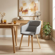 Silla Tela Madera - Harley Gris