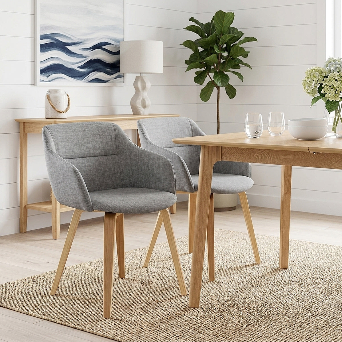 Silla Tela Madera - Harley Gris