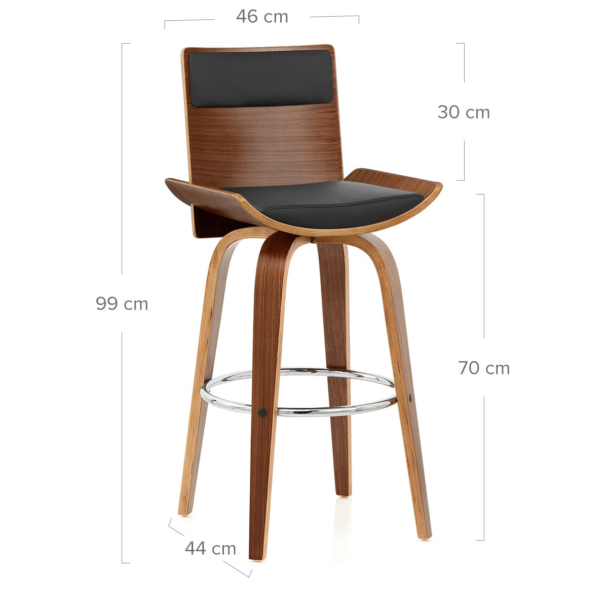 Taburete Polipiel Madera - Harper Negro