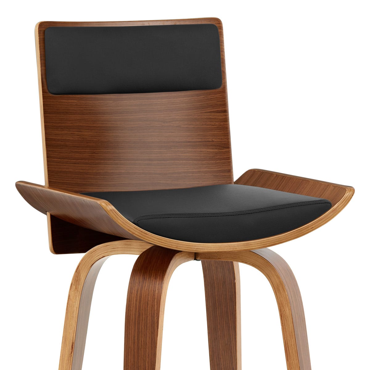 Taburete Polipiel Madera - Harper Negro