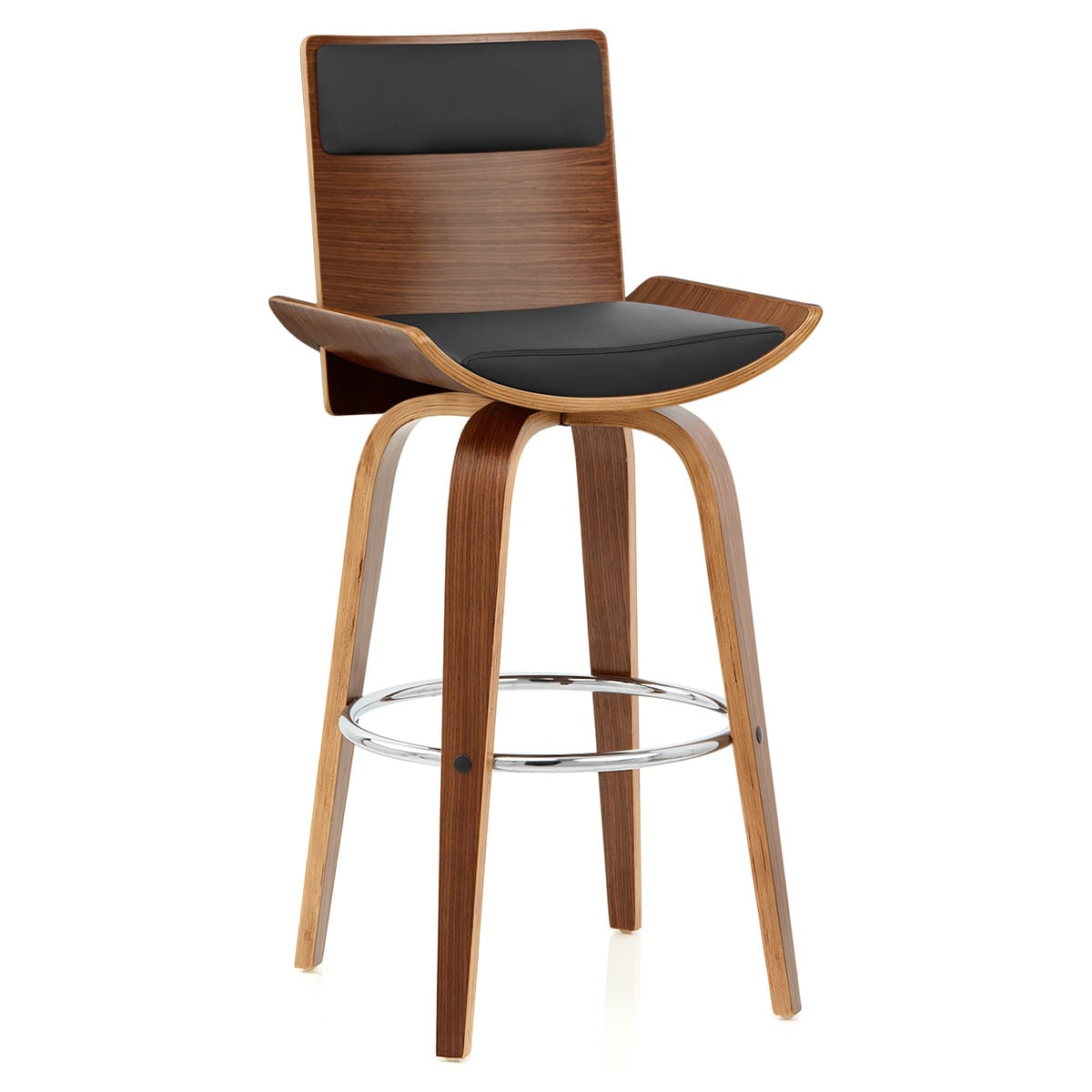 Taburete Polipiel Madera - Harper Negro