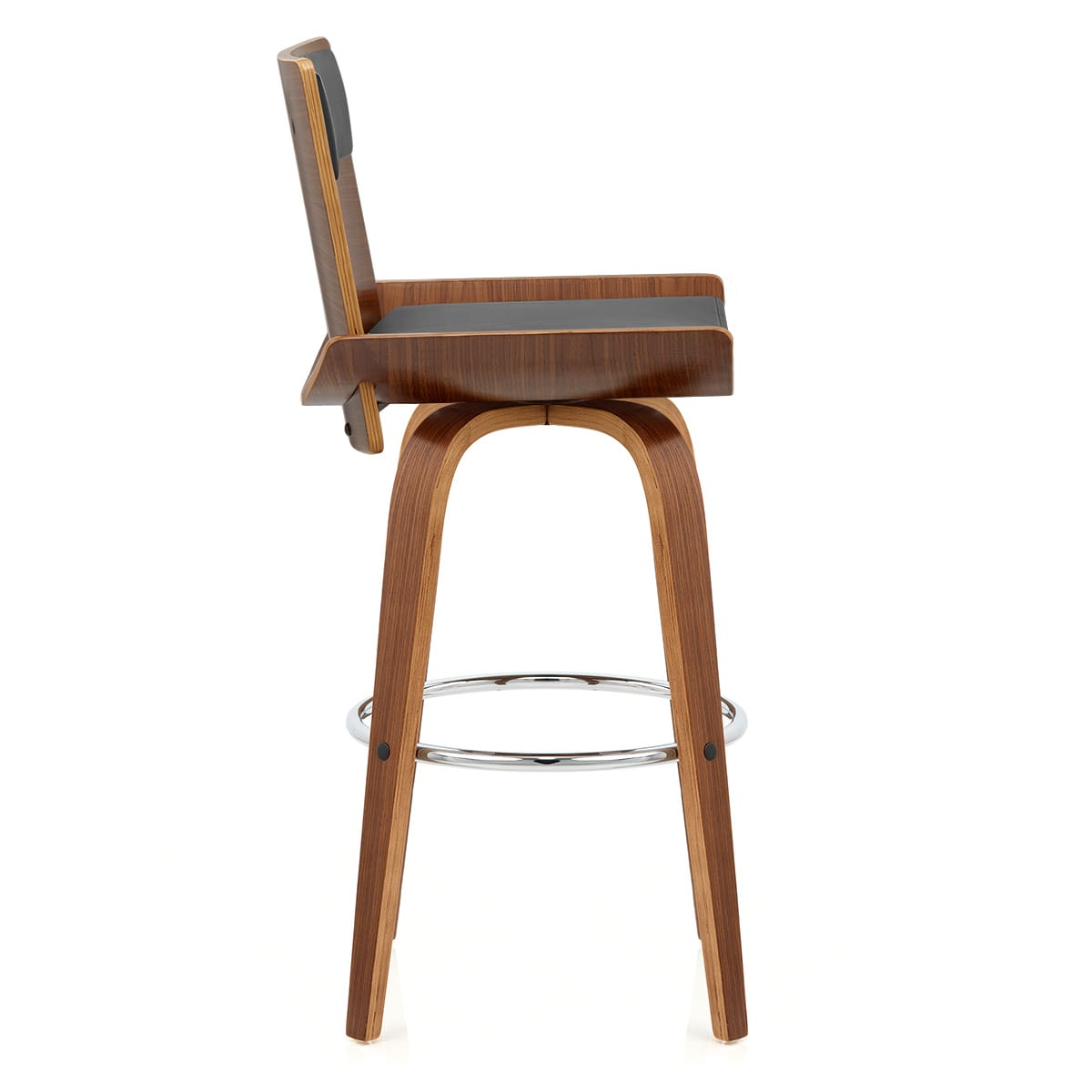 Taburete Polipiel Madera - Harper Negro