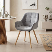 Silla Terciopelo Madera - Harris Gris