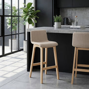 Taburete Tela Roble - Haven Crema