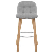 Taburete Tela Madera - Hex Gris