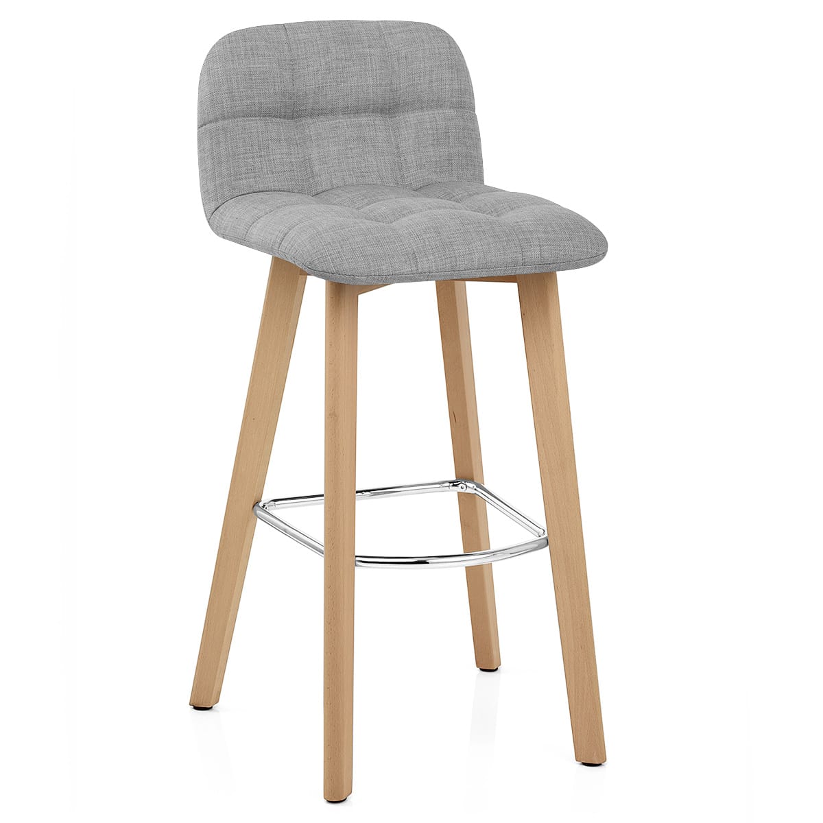 Taburete Tela Madera - Hex Gris