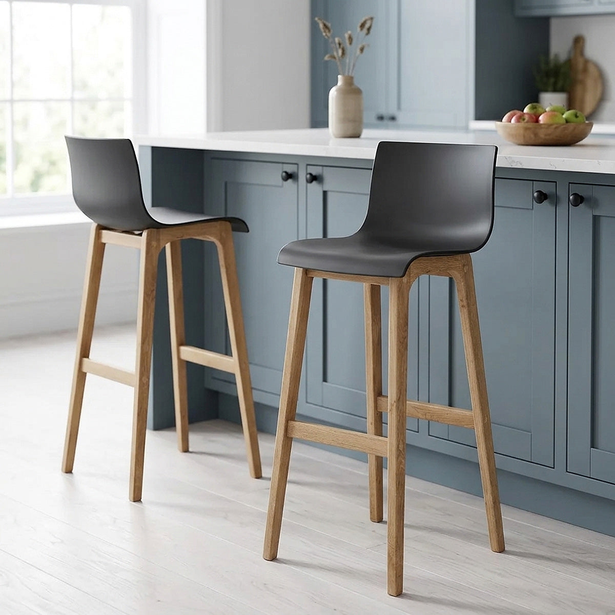 Taburete Madera Resina - Drift Alto Negro