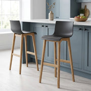 Taburete Madera Resina - Drift Alto Negro