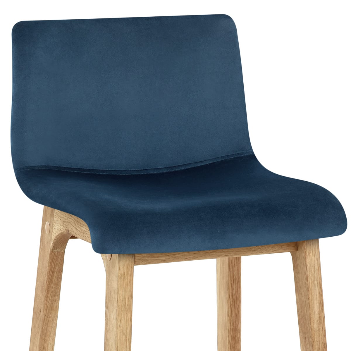 Taburete Terciopelo Roble - High Drift Azul