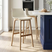 Taburete Madera Resina - Drift Alto Crema