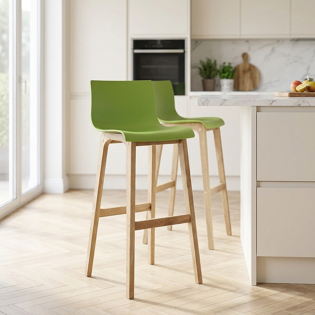 Taburete Madera Resina - Drift Alto Verde