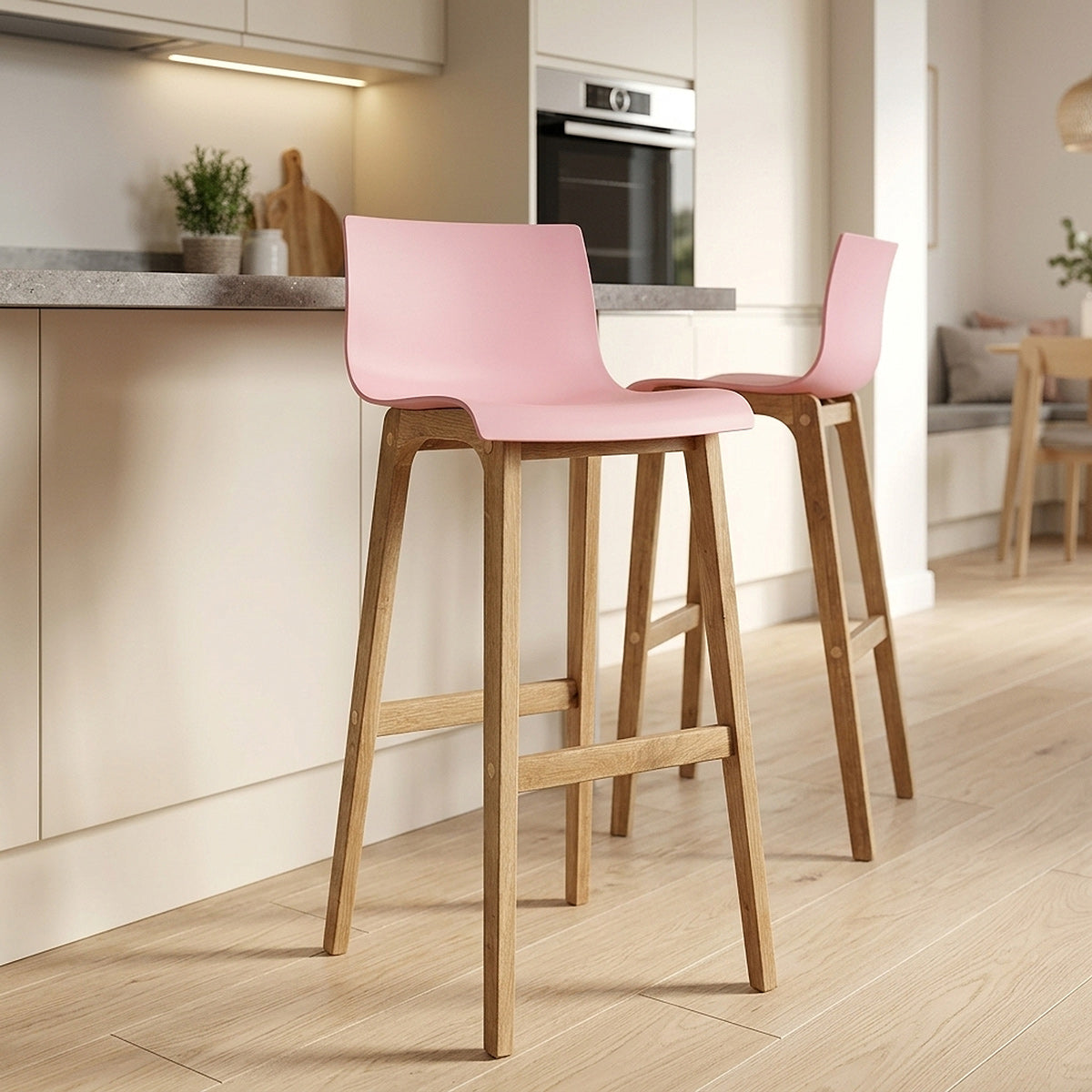 Taburete Madera Resina - Drift Alto Rosa