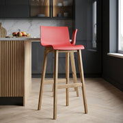 Taburete Madera Resina - Drift Alto Rojo