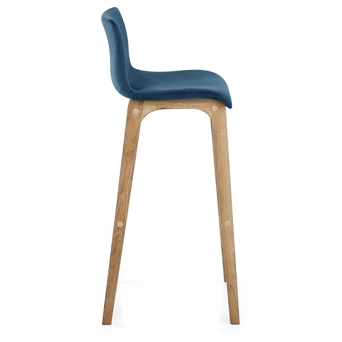 Taburete Terciopelo Roble - High Drift Azul