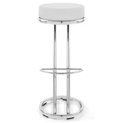Taburete Polipiel Cromo - Alto Zeta Blanco