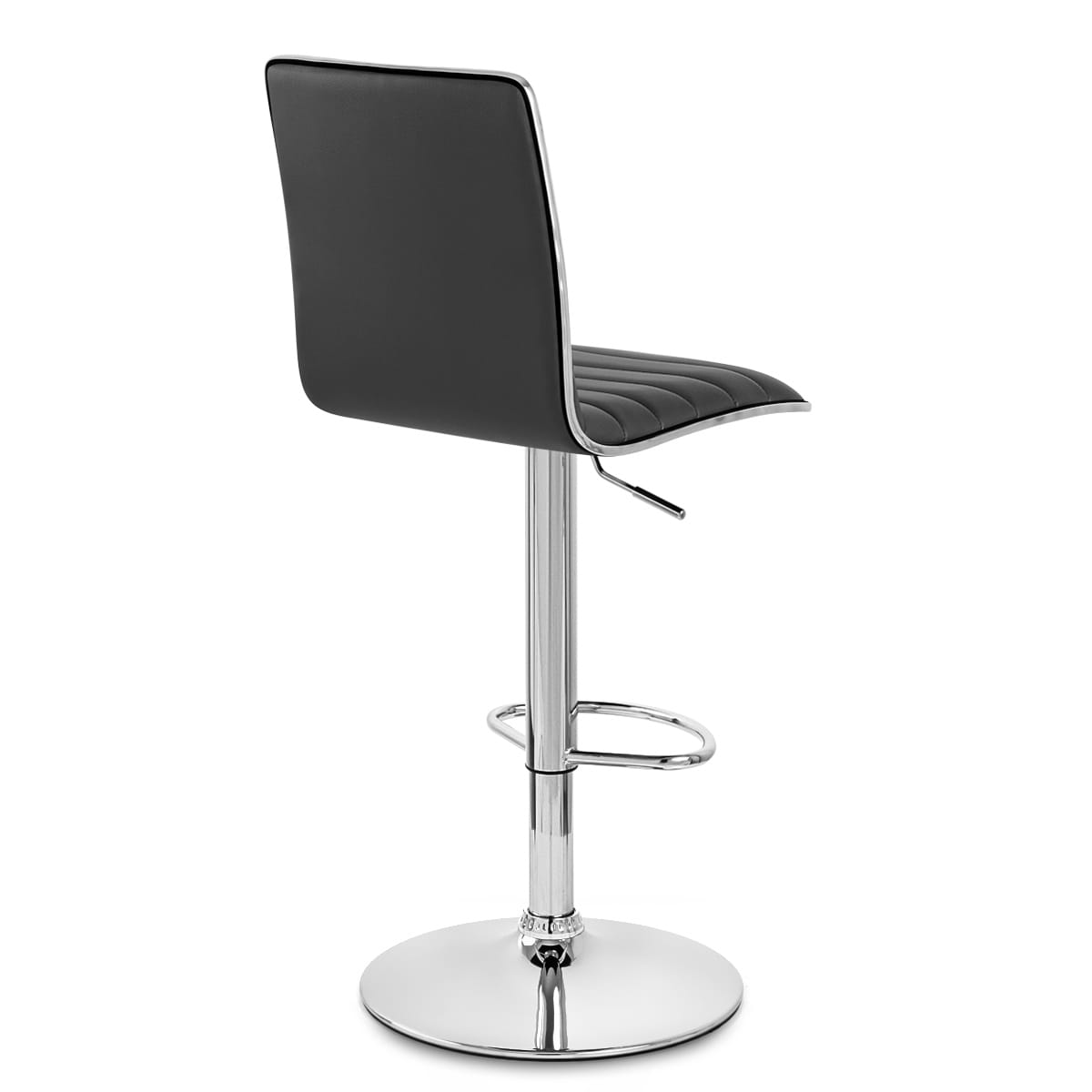 Taburete Polipiel Cromo - Hiline Negro