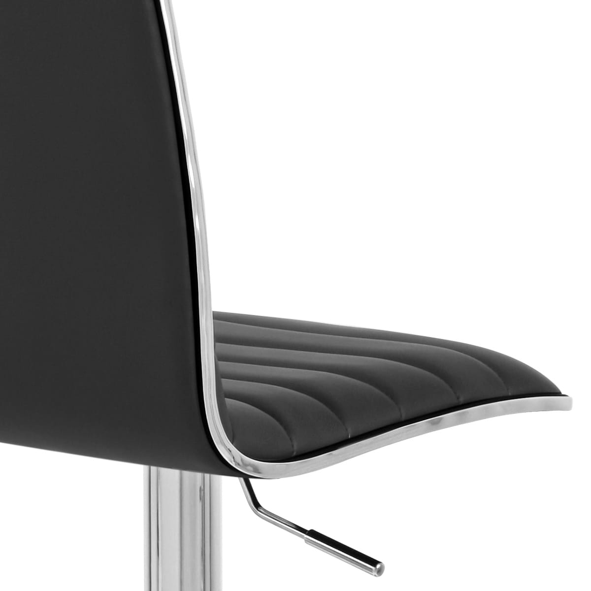 Taburete Polipiel Cromo - Hiline Negro