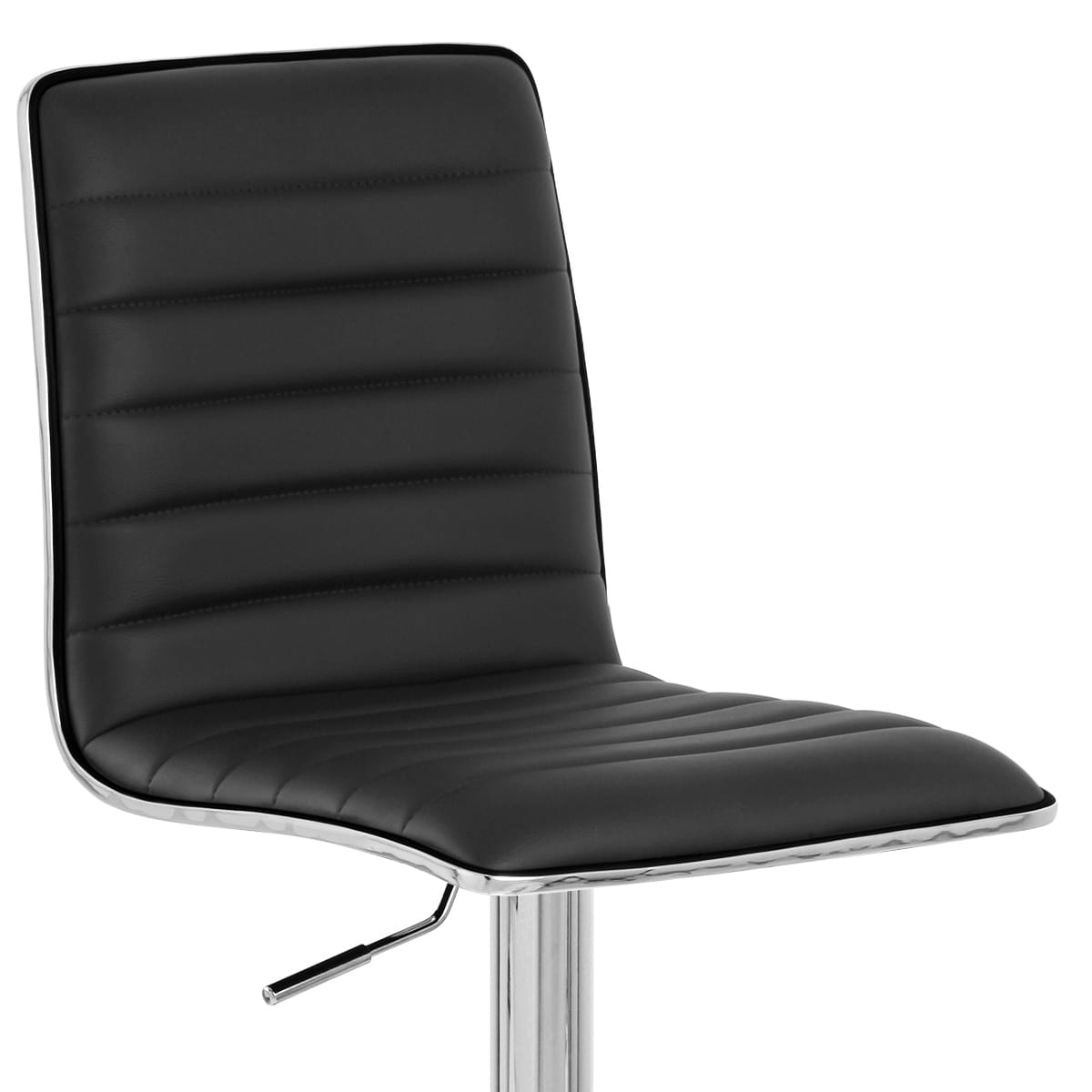 Taburete Polipiel Cromo - Hiline Negro